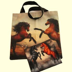 Horses Tote Bags & Keychain NEW